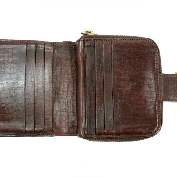 Authentic FENDI Folded Wallet Zucchino Beige Canvas ~ Leather Auth Used - Picture 5 of 9